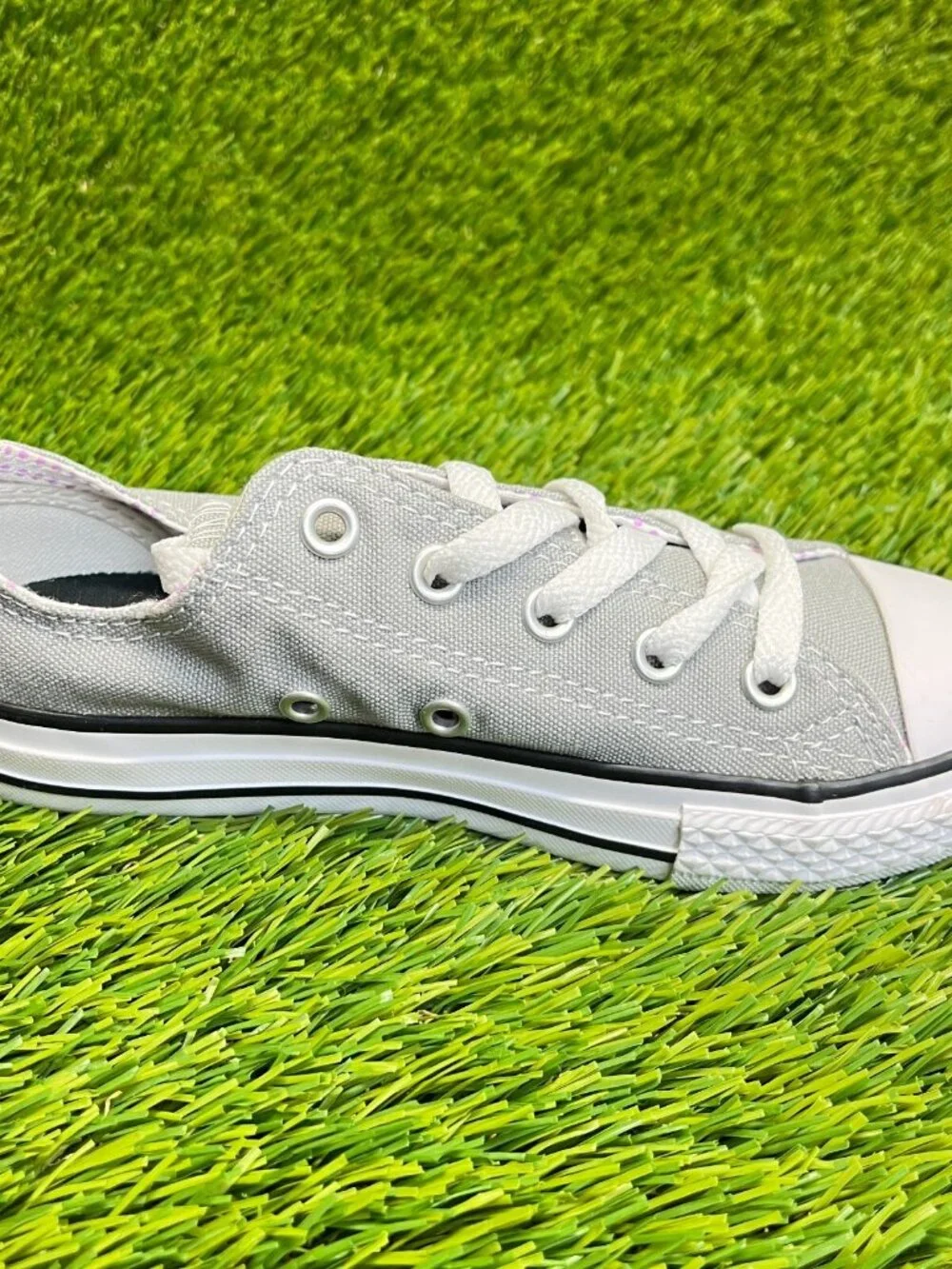 Converse All Star Double Tongue Low Boys Size 12.5C Gray Athletic Shoes Sneakers